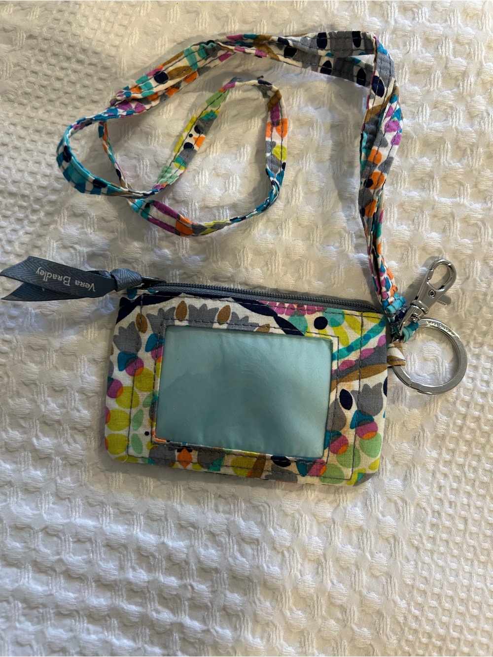 Vera Bradley badge holder on lanyard